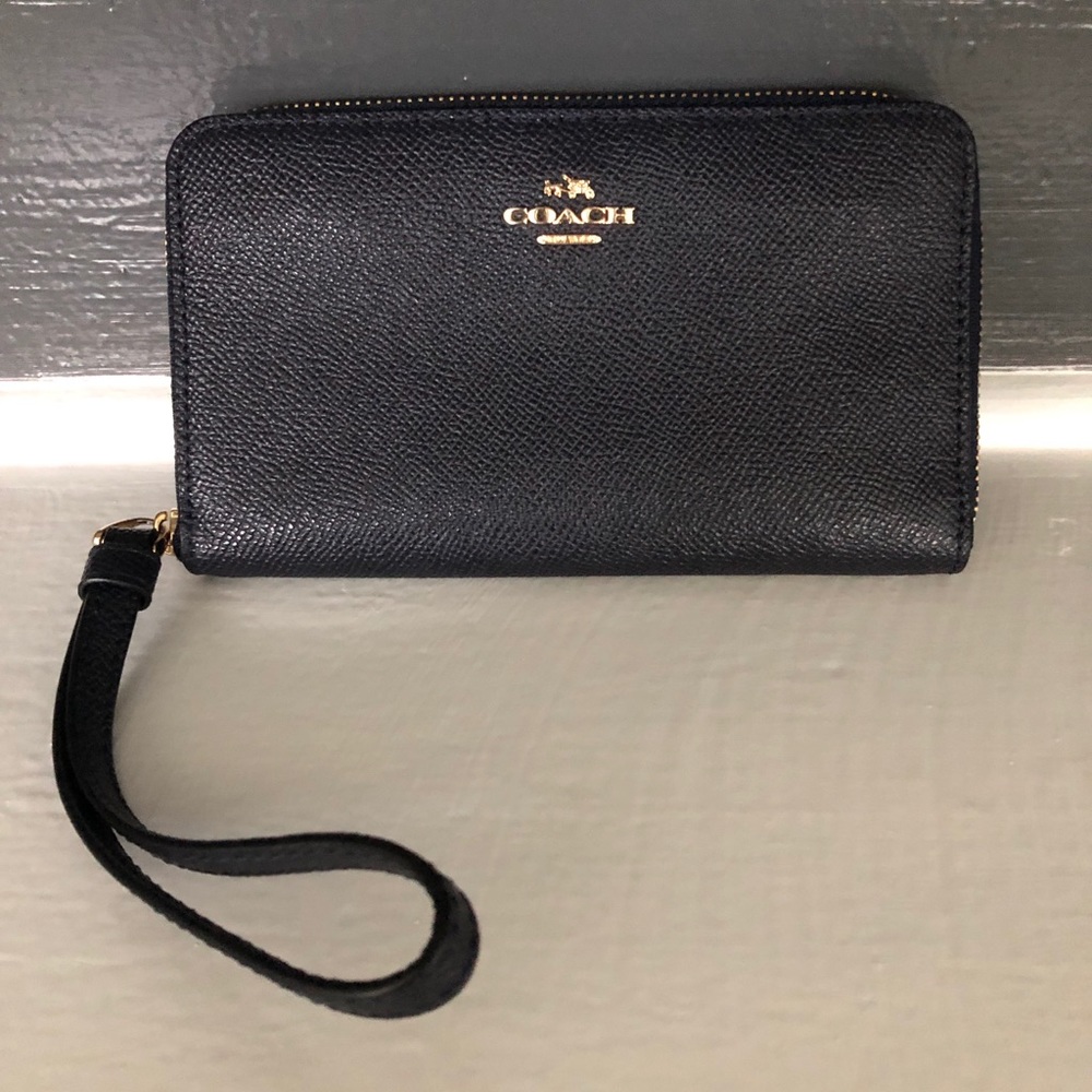 Coach Navy Wrist Wallet
